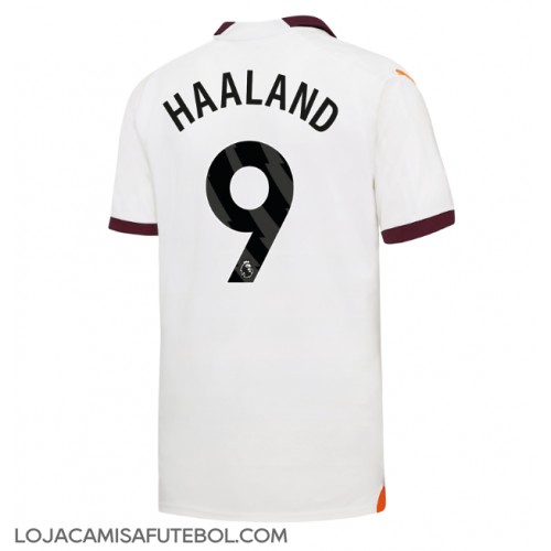 Camisa de Futebol Manchester City Erling Haaland #9 Equipamento Secundário 2023-24 Manga Curta